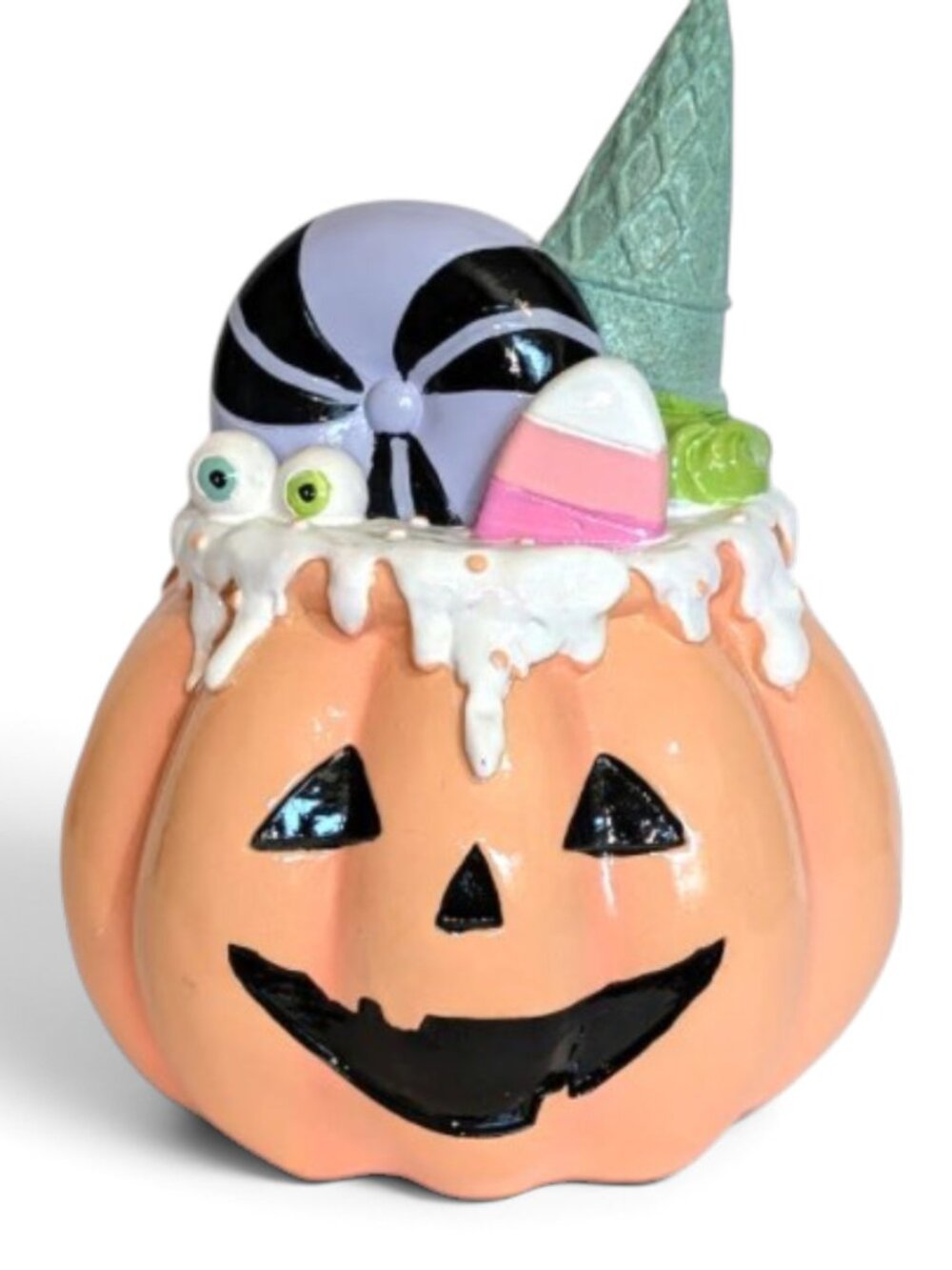 Halloween Pumpkin Cake Spooky Candy Corn Decor 9"